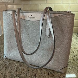 Kate Spade silver glitter handbag.